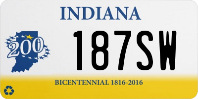 IN license plate 187SW