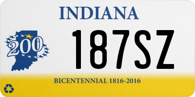 IN license plate 187SZ