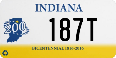 IN license plate 187T