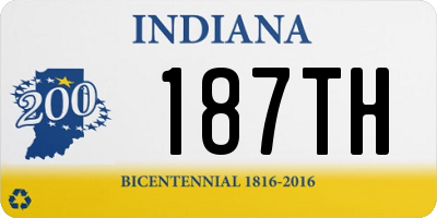 IN license plate 187TH