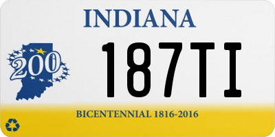 IN license plate 187TI