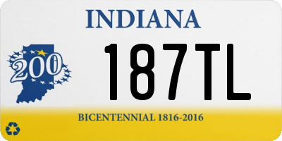 IN license plate 187TL