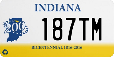 IN license plate 187TM