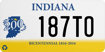 IN license plate 187TO