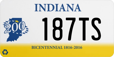 IN license plate 187TS