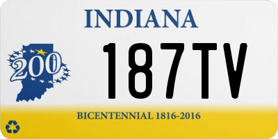 IN license plate 187TV