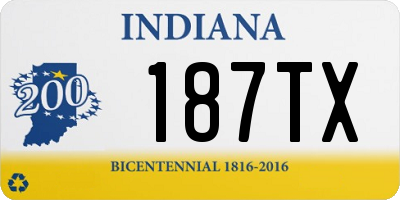 IN license plate 187TX