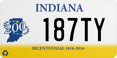 IN license plate 187TY