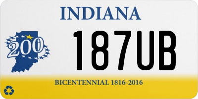 IN license plate 187UB