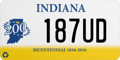 IN license plate 187UD