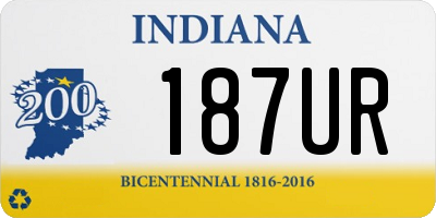 IN license plate 187UR