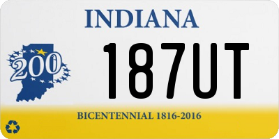 IN license plate 187UT