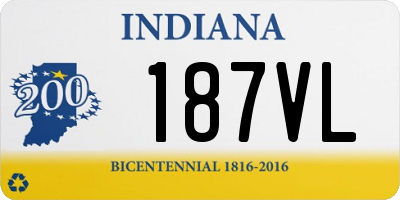 IN license plate 187VL