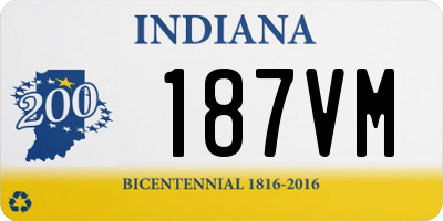 IN license plate 187VM