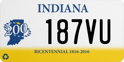 IN license plate 187VU