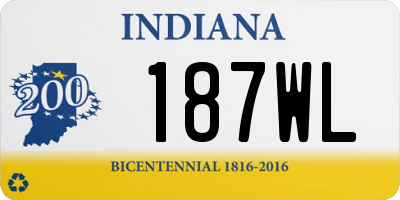 IN license plate 187WL