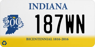 IN license plate 187WN