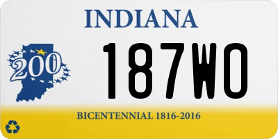 IN license plate 187WO