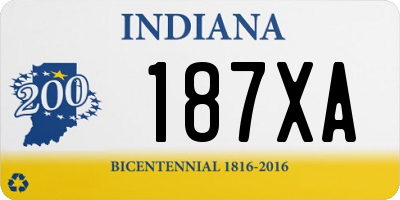 IN license plate 187XA