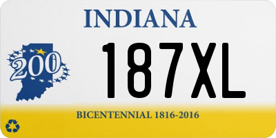 IN license plate 187XL