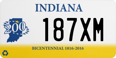 IN license plate 187XM