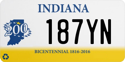 IN license plate 187YN