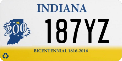 IN license plate 187YZ