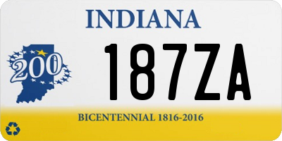 IN license plate 187ZA