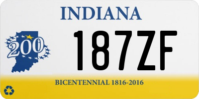 IN license plate 187ZF