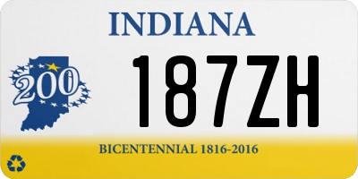 IN license plate 187ZH