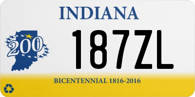 IN license plate 187ZL