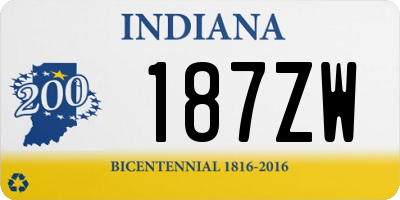 IN license plate 187ZW