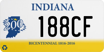 IN license plate 188CF