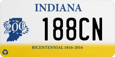 IN license plate 188CN