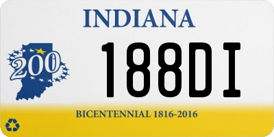 IN license plate 188DI