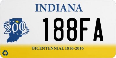 IN license plate 188FA