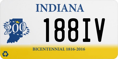 IN license plate 188IV