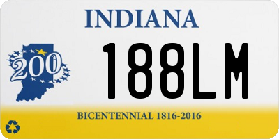 IN license plate 188LM