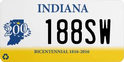 IN license plate 188SW