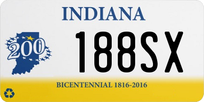 IN license plate 188SX