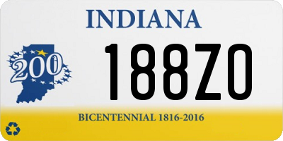 IN license plate 188ZO