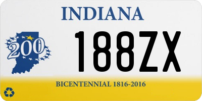 IN license plate 188ZX