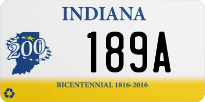 IN license plate 189A