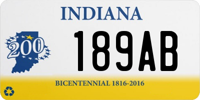 IN license plate 189AB