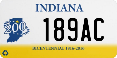 IN license plate 189AC