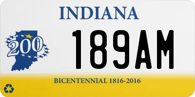 IN license plate 189AM