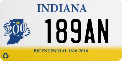 IN license plate 189AN