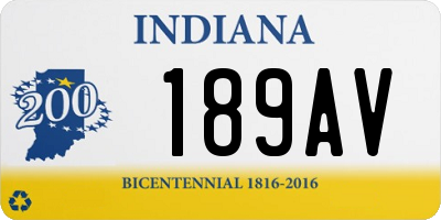 IN license plate 189AV