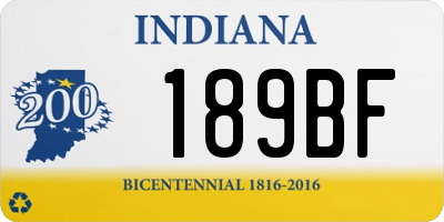 IN license plate 189BF