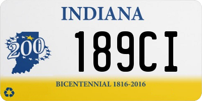 IN license plate 189CI